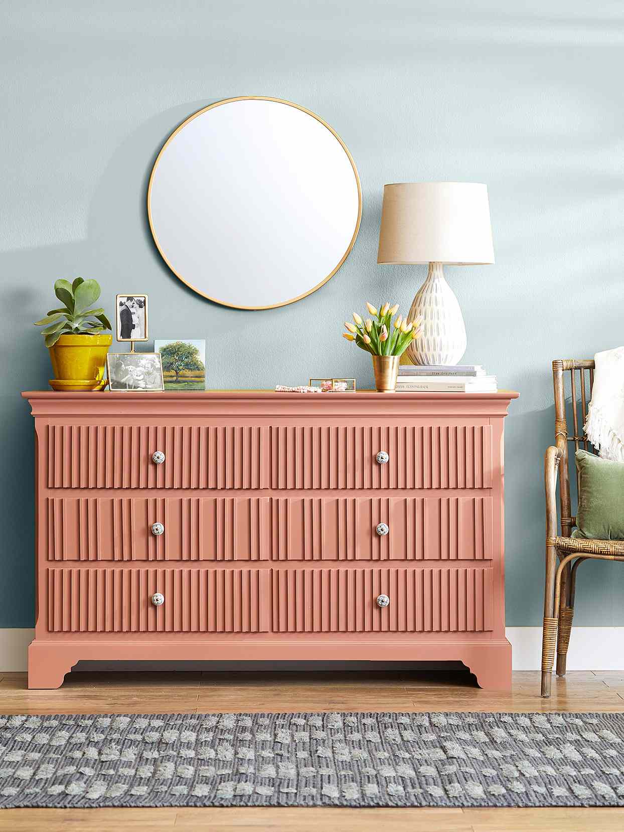 Our Favorite Painted Furniture Ideas, Light Pink Dresser With Mirror