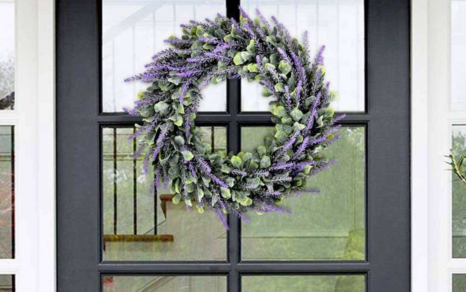 Easter 16 Rose Wreath Silk Spring Front Door Wreath,Handcrafted on a Grapevine Wreath Base- Display in Spring Mothers Day Summer Home and Kitchen 
