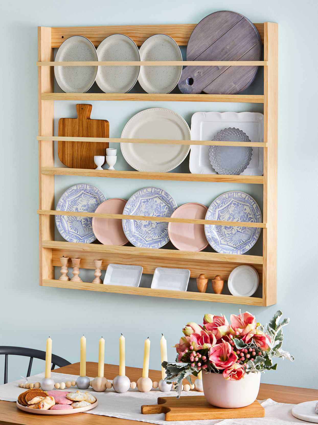 Showcase Your Favorite Dishware With This Easy Diy Plate Rack Better Homes Gardens