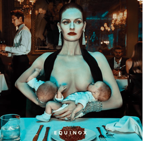 Breastfeeding twins in public