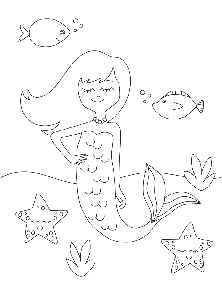 Free Printable Mermaid Coloring Pages Parents