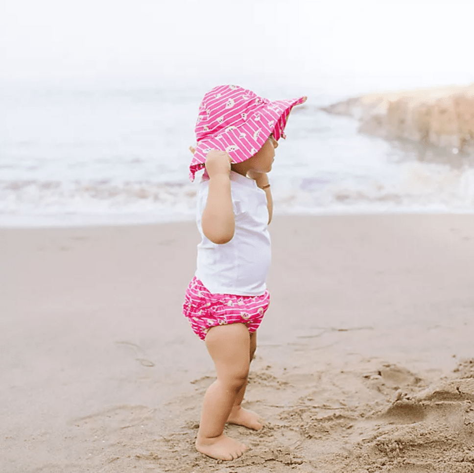 Baby Toddler Boys Two Piece Rashguard Swimsuit Kids Short Sleeve Sunsuit Swimwear Sets with Hat