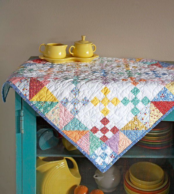 Kaleidoscope PDF Table Runner and Table Topper or Wall Hanging Pattern Easy PDF Table Runner and Topper Pattern with Sashing