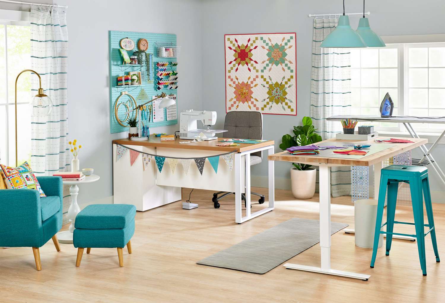 sewing room wall  Sewing room design, Sewing room inspiration, Sewing rooms