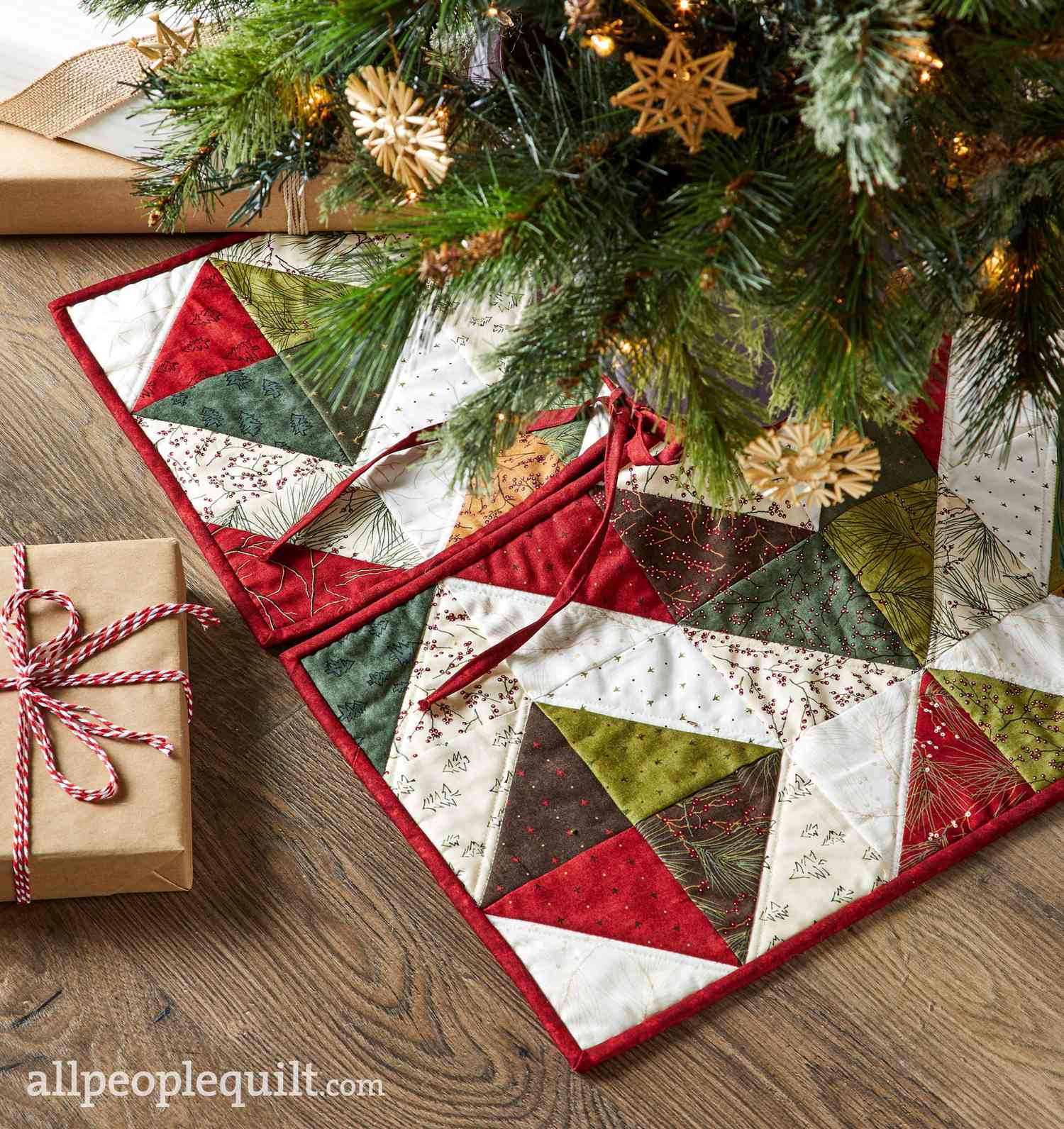 Christmas Tree Skirt Sampler Paper Pieced Pattern in PDF