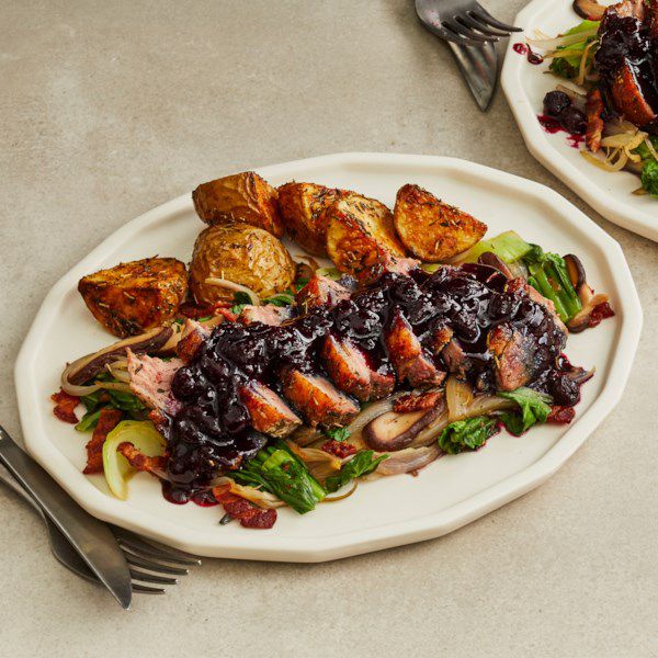 Pan-Seared Duck Breast with Blueberry Sauce image