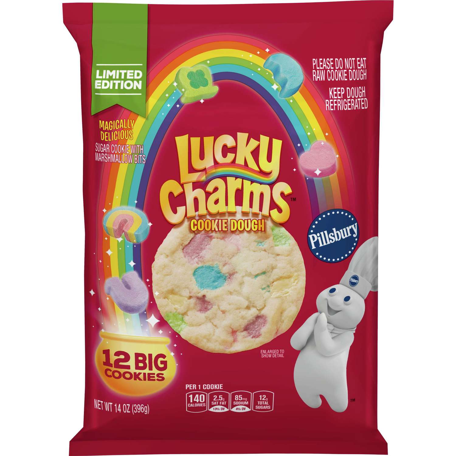 Pillsbury S New Limited Edition Sugar Cookies Are Filled With Lucky Charms Marshmallows Allrecipes