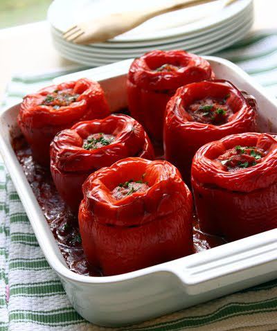 Beef and Rice Stuffed Bell Peppers image