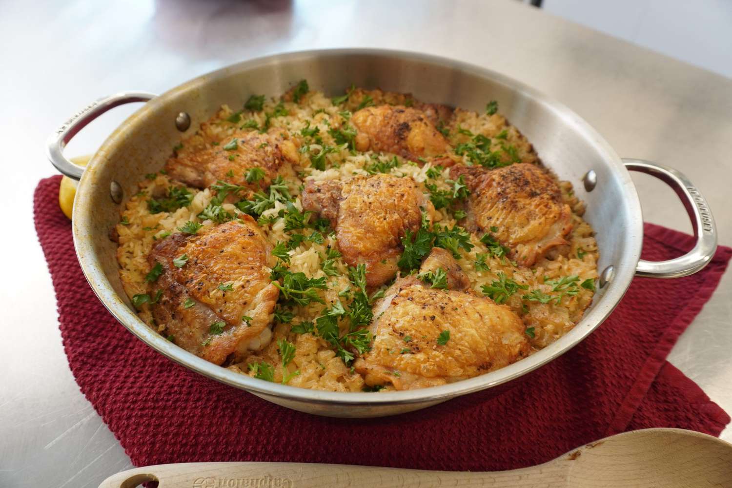 One-Pot Crispy Chicken and Rice image