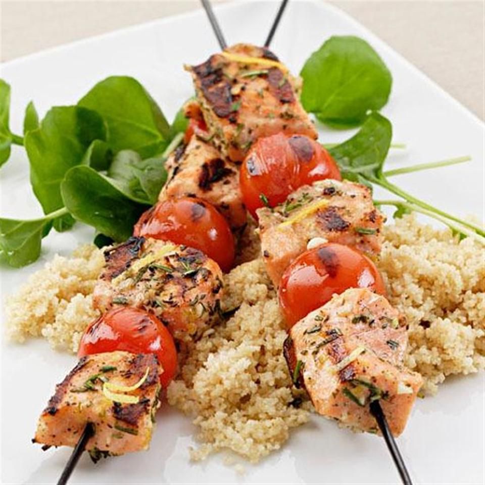 Grilled Rosemary Salmon Skewers Recipe Eatingwell