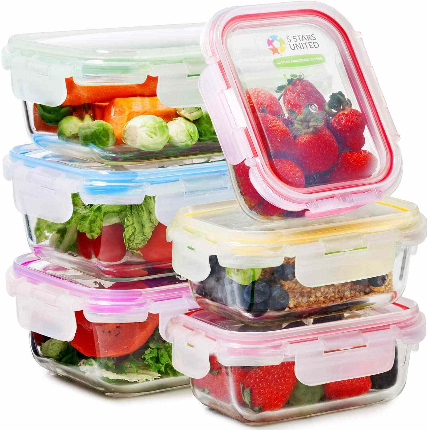 15-Pack Meal Prep Lunch Container Glass Containers for Food Storage with Lids 