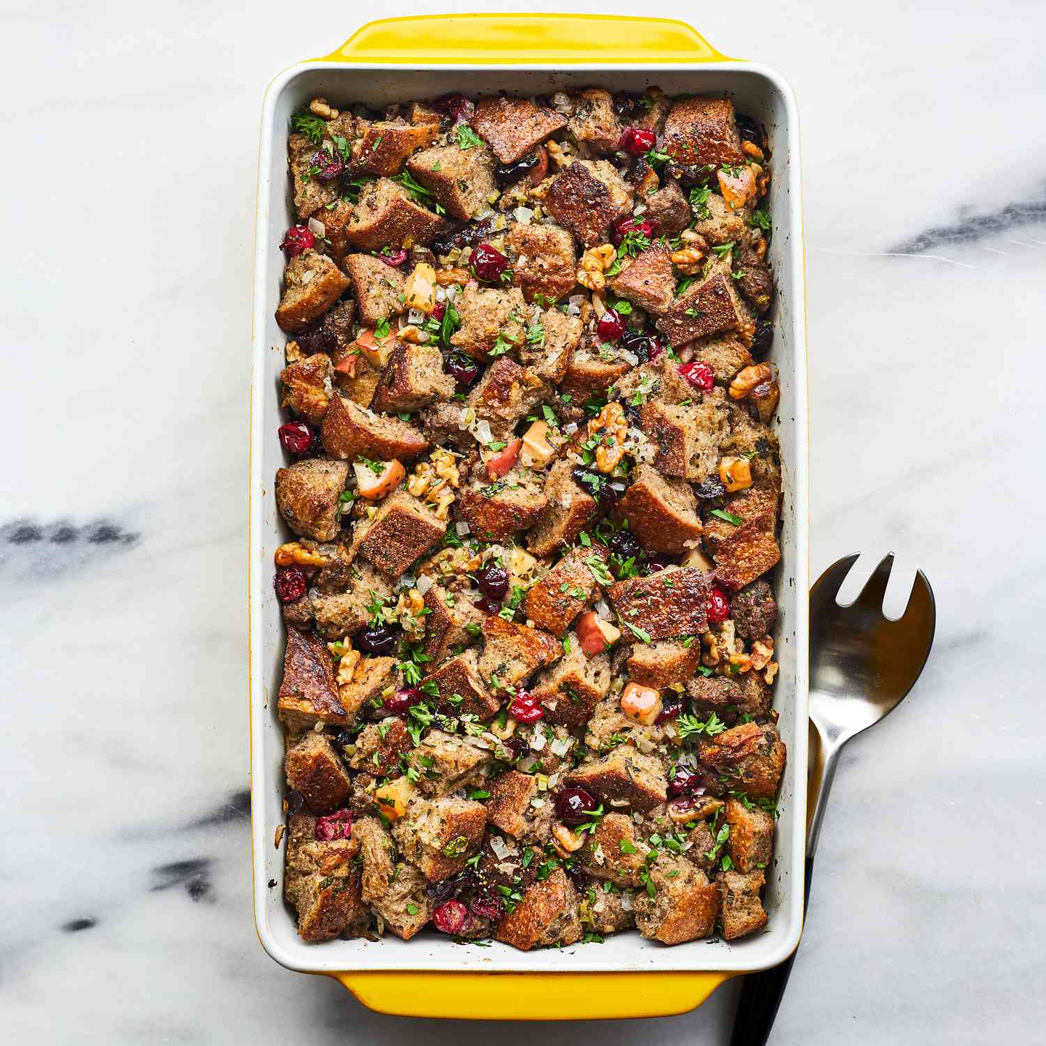 Sausage &amp; Cranberry Whole-Wheat Stuffing Recipe | EatingWell