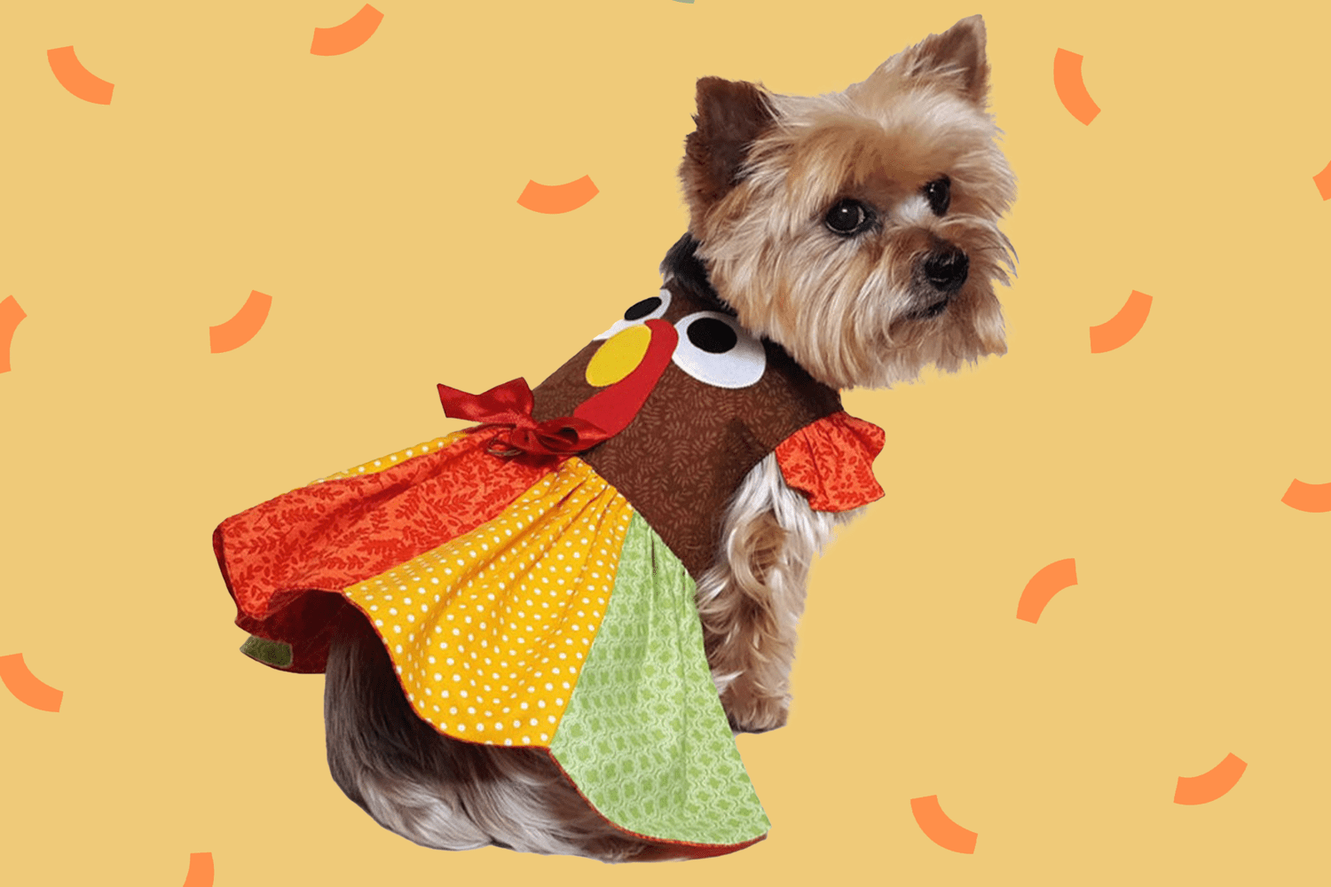 Brown, X-Small Petitebella Rainbow Turkey Shirt Turkey Dots Tutu Puppy Dog Dress