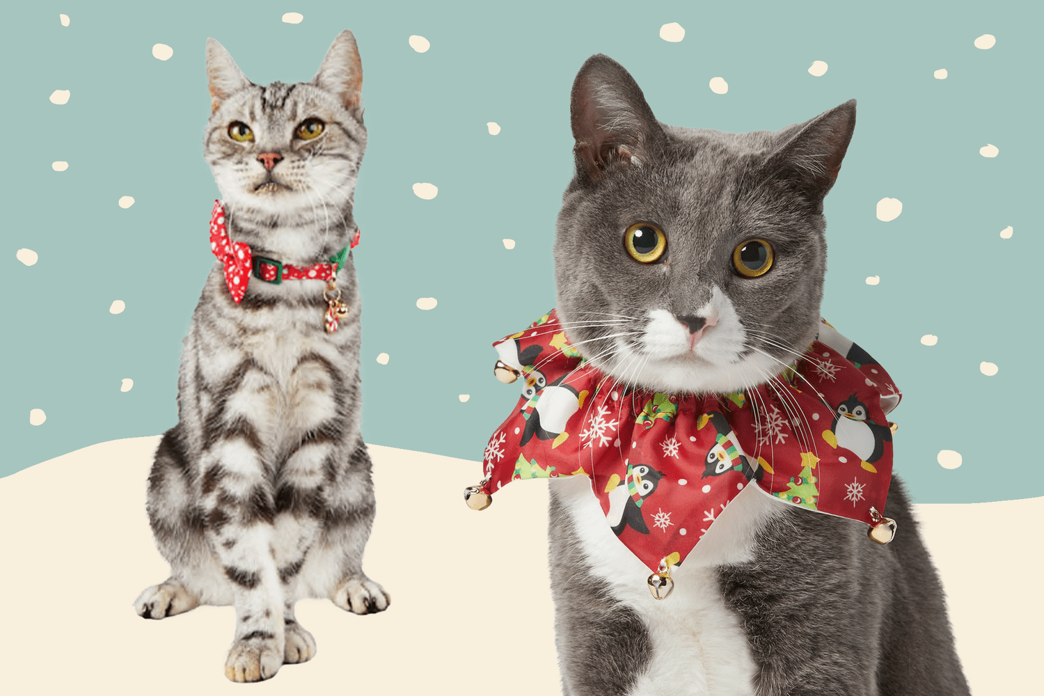 BoomBone Christmas Cat Collar Flower 2 Pack Small Dog Collars Charms Pet Xmas Accessories 
