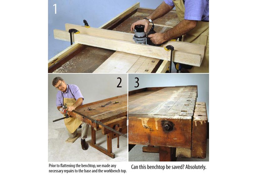 How To Flatten An Uneven Workbench Top, Hardwood Flooring Workbench Top