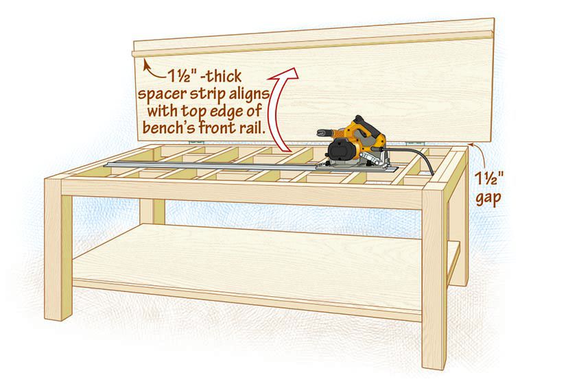 Flip Top Bench Doubles As Track Saw, Track Saw Table Top