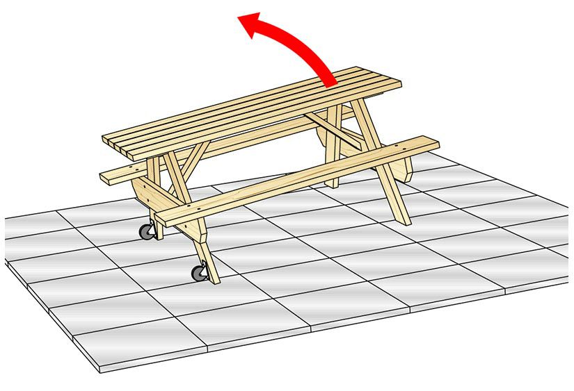 Casters For Picnic Tables Now You Re, Outdoor Furniture On Wheels