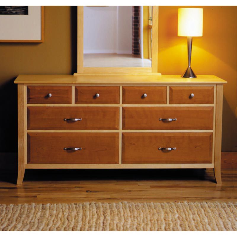 Maple Cherry Eight Drawer Dresser, Bedroom Dresser Plans