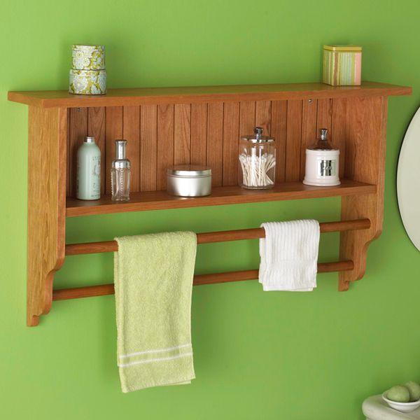 Wall Shelf And Towel Rack Woodworking Plan Wood - Bathroom Towel Rack Plans