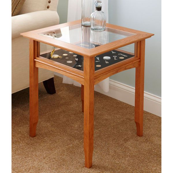 Glass Top Display Table Woodworking, Glass Display End Table