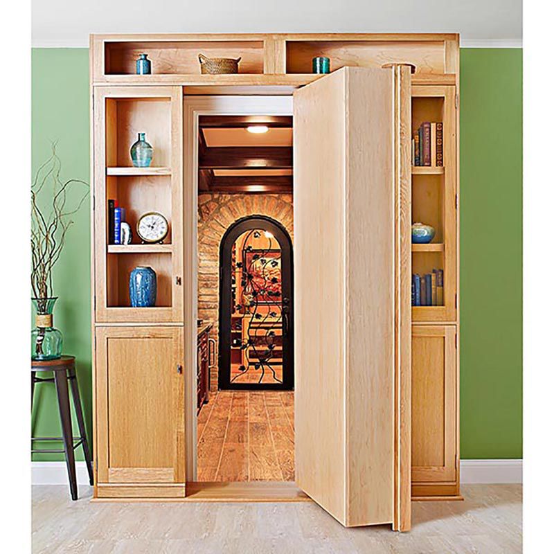 Door Bookcase Woodworking Plan, Diy Pivoting Bookcase Door