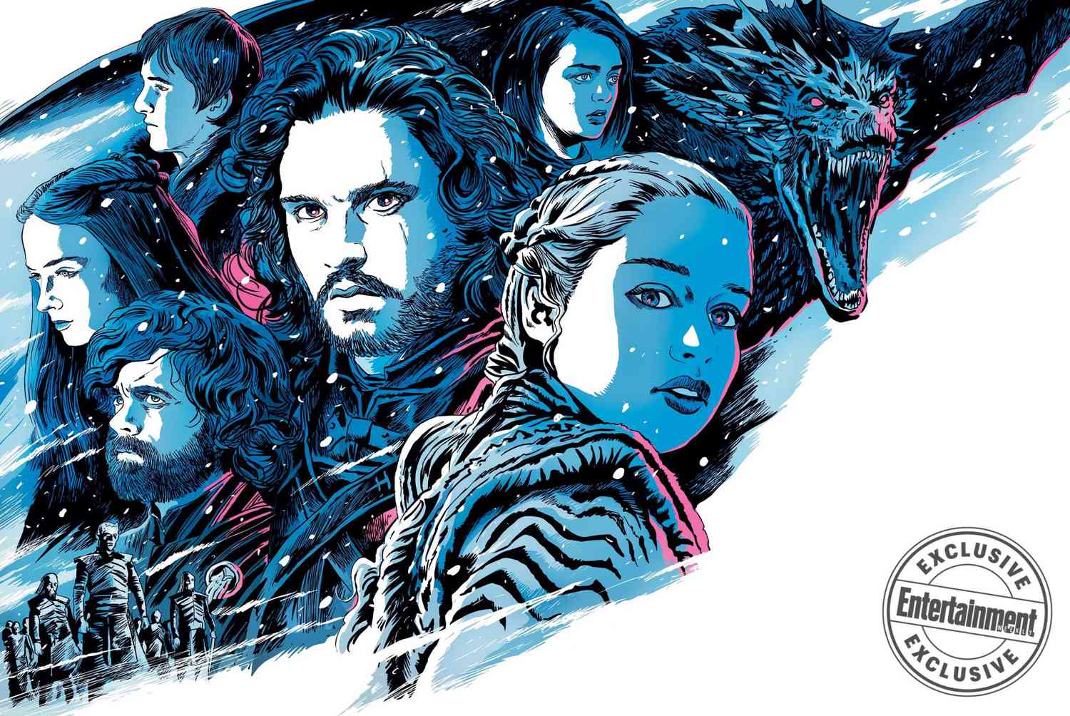 3 Panel Game of Thrones Wall Art Painting Picture Night King Jon Snow Daenerys 