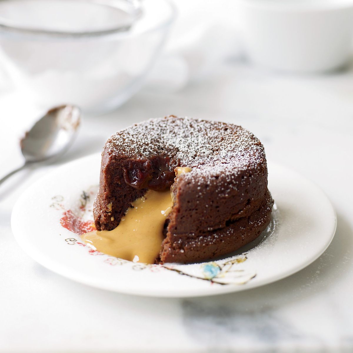 Molten Chocolate Cake with Peanut Butter Filling Recipe - Grace Parisi |  Food &amp; Wine