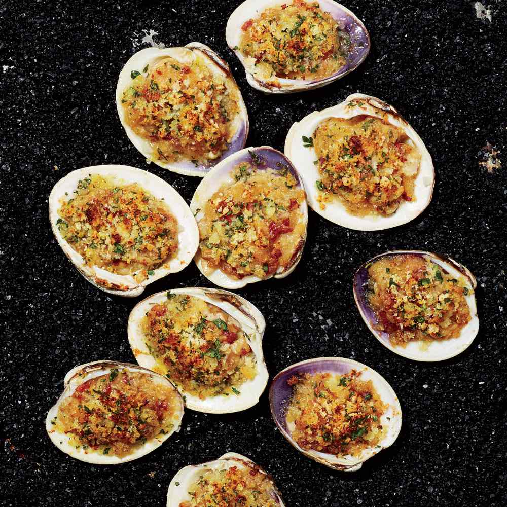 Baked Clams With Bacon And Garlic Recipe Daniel Humm Food Wine