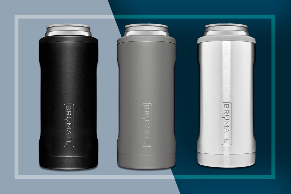 BrüMate Hopsulator Slim Double-walled Stainless Steel Insulated Can Cooler for 12 Oz Slim Cans Matte Gray