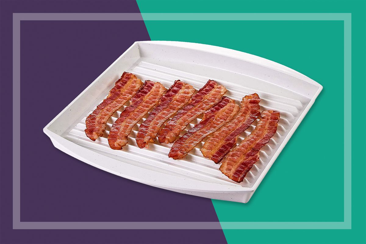 ELATOPS Removable Bacon Tray Rack Microwave Bacon Cooker Shelf Rack Healthier Cooking Tool Barbecue Breakfast Meal Gadgets