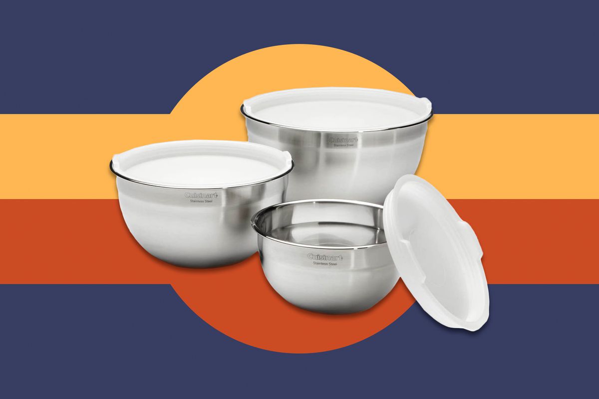 Stainless Steel Mixing Bowl 5 Pcs Set Food Container Salad Serving Kitchen Lids 
